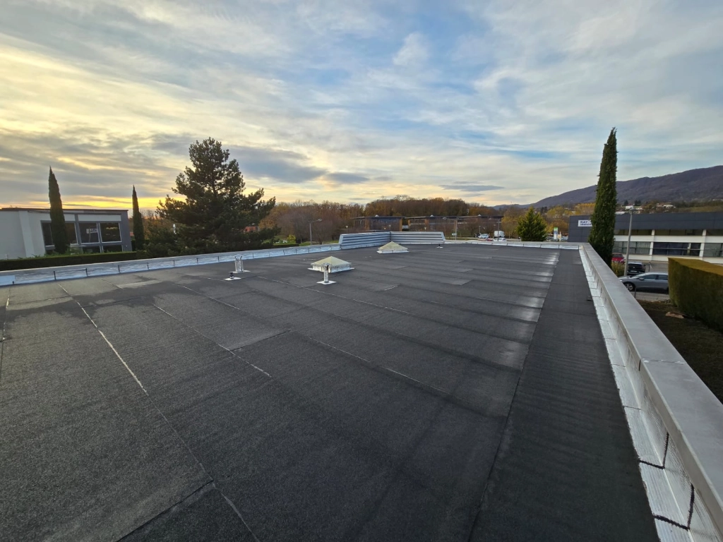 Étanchéité de toit-terrasse avec membrane bitumineuse – diagnostic et réparation de fuite en Isère